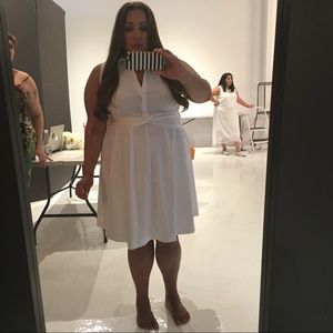 White Sleeveless Shirt Dress Lane Bryant 18